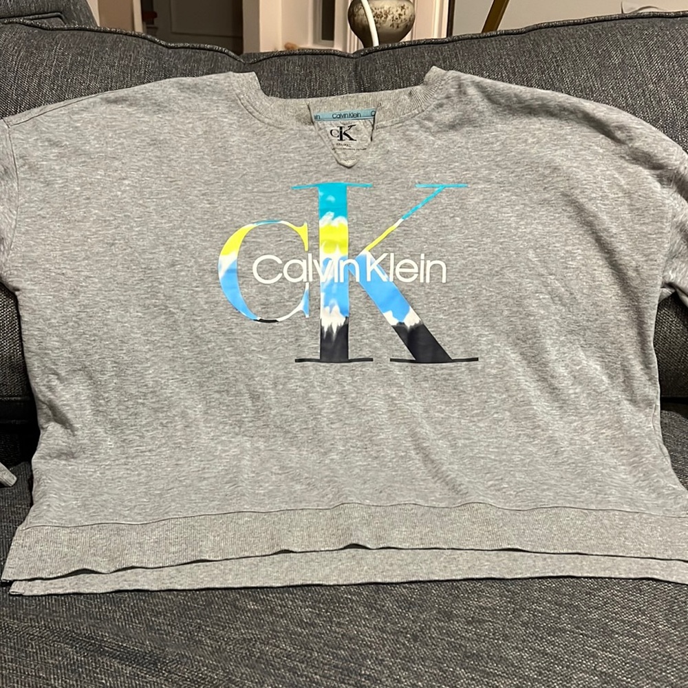 CALVIN KLEIN Women's Heather Gray Sweatshirt Size XXL. EUC.